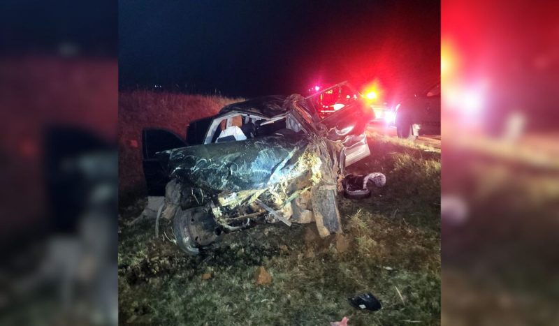 Motorista bate em barranco e capota veículo, após perseguição na BR-282 em Lages