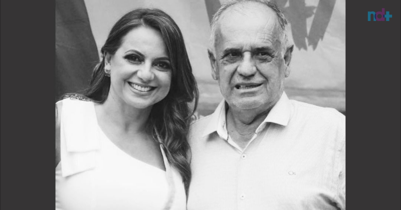 Imagem mostra prefeita de Itapema, Nilza Simas, ao lado do pai Ivalci Cecílio Simas