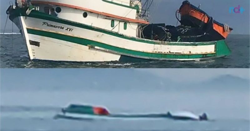Fotomontagem mostra como era embarcação e o momento que barco com 17 pescadores ficou à deriva