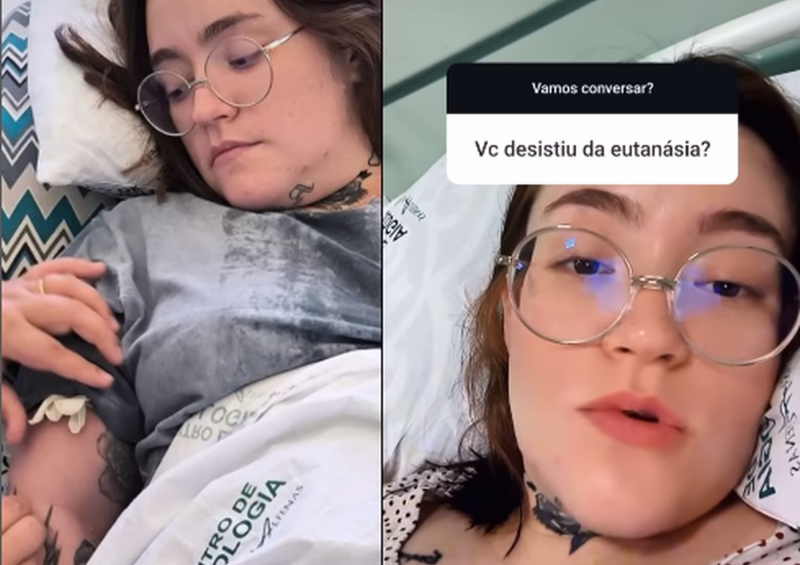 Caroline Arruda durante internação causada pela 'pior dor do mundo'