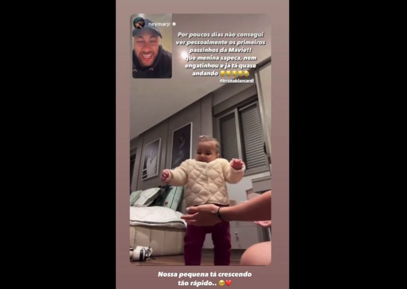 Filha do craque arrisca primeiros passinhos – Foto: Reprodu&ccedil;&atilde;o