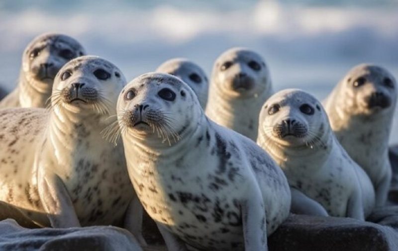 Uma foca entre várias que apareceram em praia da África do Sul