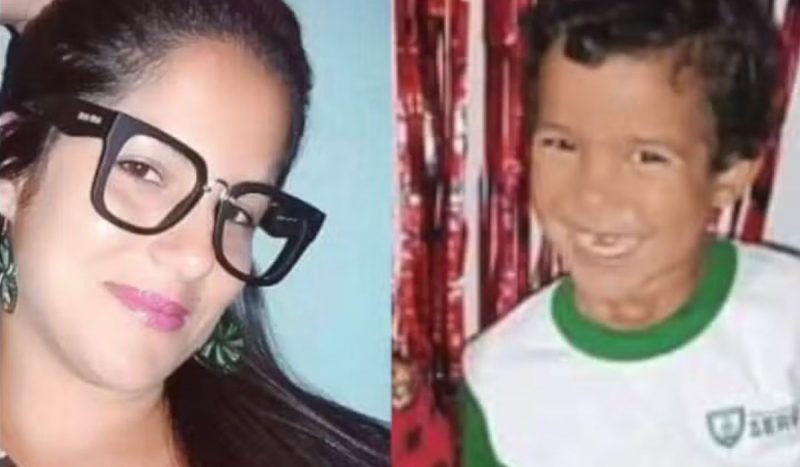 foto da direita mostra mãe que foi morta, e da esquerda mostra criança, filho dela