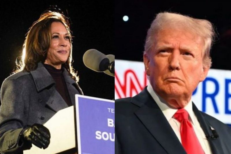 Kamala Harris e Donald Trump se movimentam na política americana