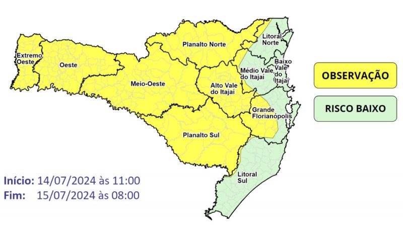 Semana começa fria em SC