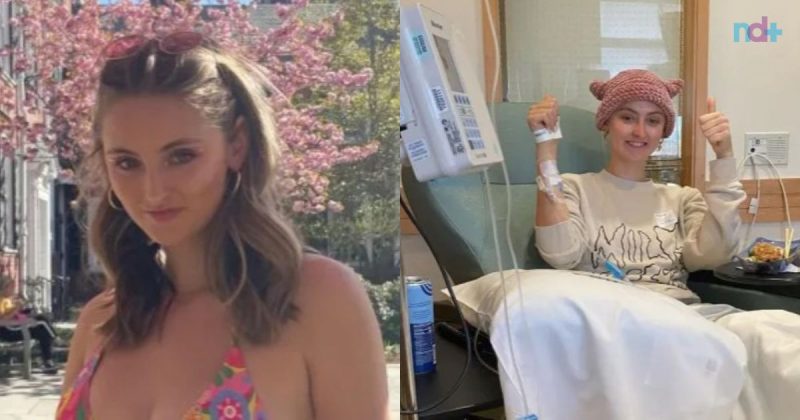 Nas imagens aparece a estudante norte-americana Molly Smith que descobriu um câncer