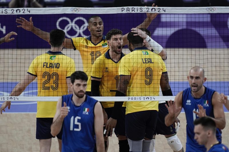 Brasil estreou com derrota no vôlei masculina nas Olimpíadas de Paris