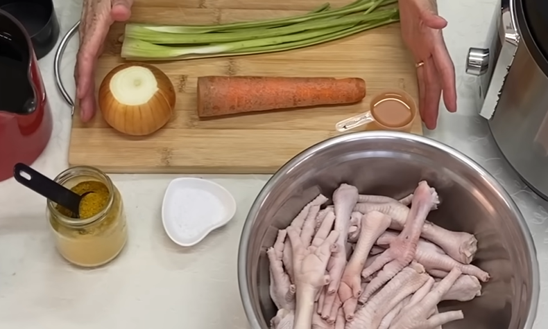 Foto com ingredientes de receita de colágeno