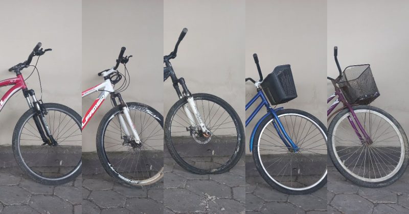 Pol&iacute;cia Militar destaca que &eacute; importante encontrar propriet&aacute;rios das bikes para responsabilizar suspeitos em caso de furtos – Foto: PMSC/ Divulga&ccedil;&atilde;o