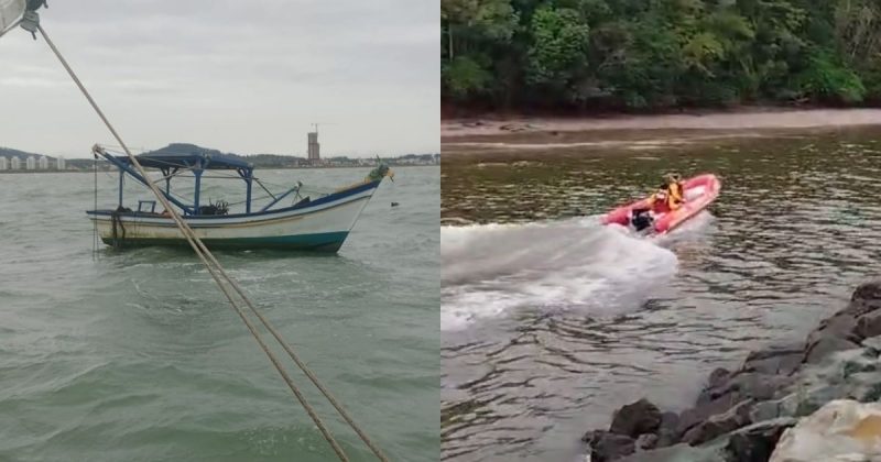 Pescador some em mar aberto e bombeiros encontram embarcação à deriva em SC