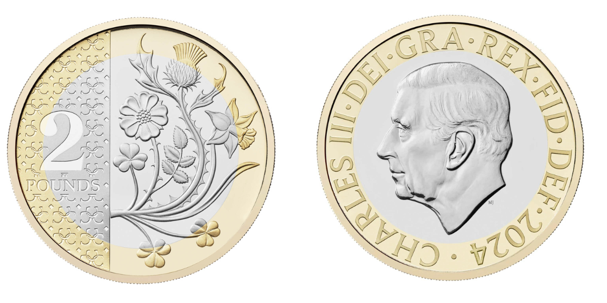 The new coins are symbolic of the new regime and are part of a collection inspired by the fauna and flora of the four countries of the United Kingdom - Reproduction/Royal Mint/ND