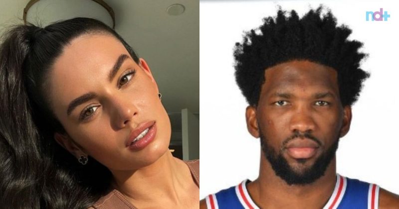 na foto aparece o astro do Dream Team, Joel Embiid divide a tela com sua namorada