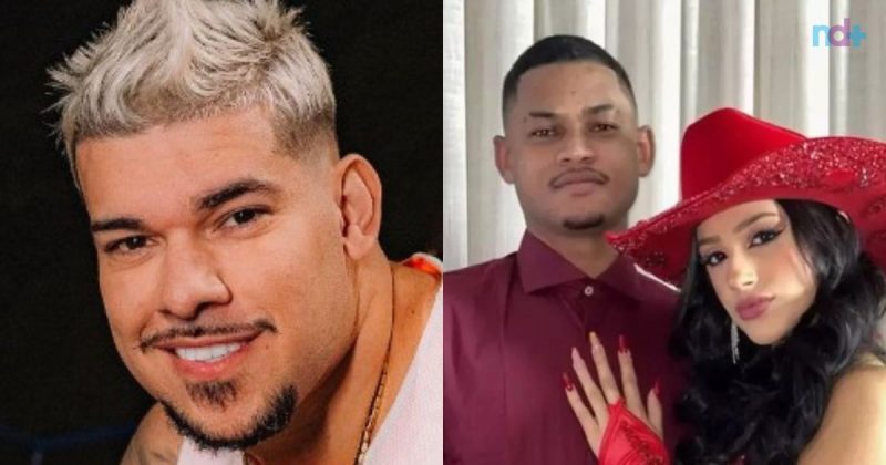 na imagem aparece o DJ Buarque, Bia Miranda e Gabriel Roza que são ex namorados