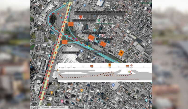 Alça de acesso da BR-101 sentido Norte para quem sai da Via Expressa na BR-282 estará bloqueado