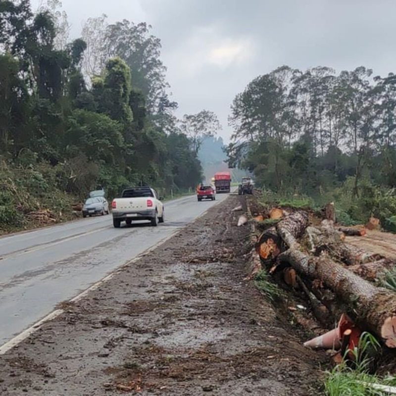 Obras de eleva&ccedil;&atilde;o da via federal &eacute; iniciada no Alto Vale – Foto: Dnit/Reprodu&ccedil;&atilde;o/ND