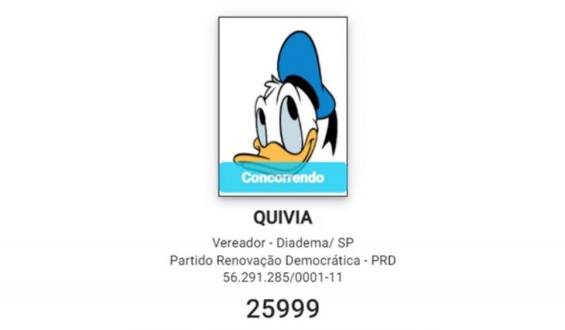 Foto do Pato Donald foi registrado no lugar da tradicional foto 3x4