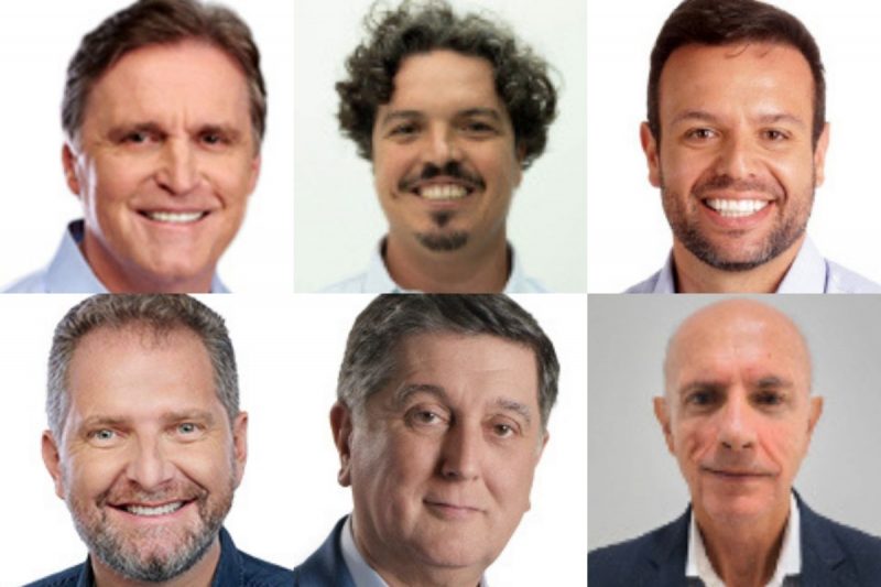 Candidatos a prefeito de Florianópolis no horário eleitoral: Dário, Marquito, Pedrão, Lela, Topazio e Portanova