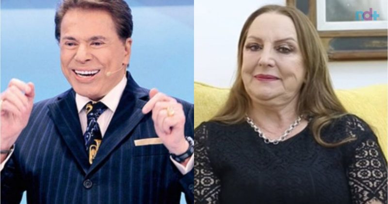 fotomontagem mostra Clemozeide, catarinense que acredita ser filha de Silvio Santos e apresentador