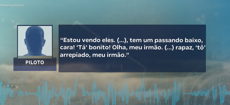 Trecho de gravação feita durante a Noite de Óvnis