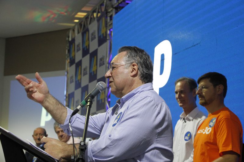 Raimundo Colombo discursa na convenção que definiu candidatos apoiados pelo PSD em Lages Raimundo Colombo discursa na convenção que definiu candidatos apoiados pelo PSD em Lages
