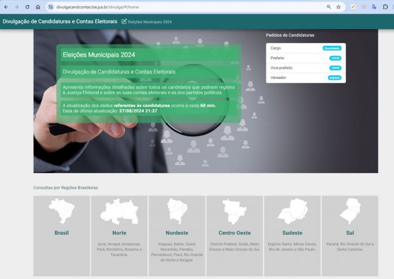 Como verificar se um candidato está com a ficha limpa no site do TSE – Foto: Reprodução/ND