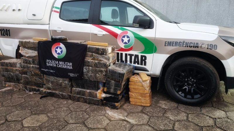 A Polícia Militar informou que mais de meia tonelada de maconha foi apreendida no local. - Foto: Divulgação Polícia Militar