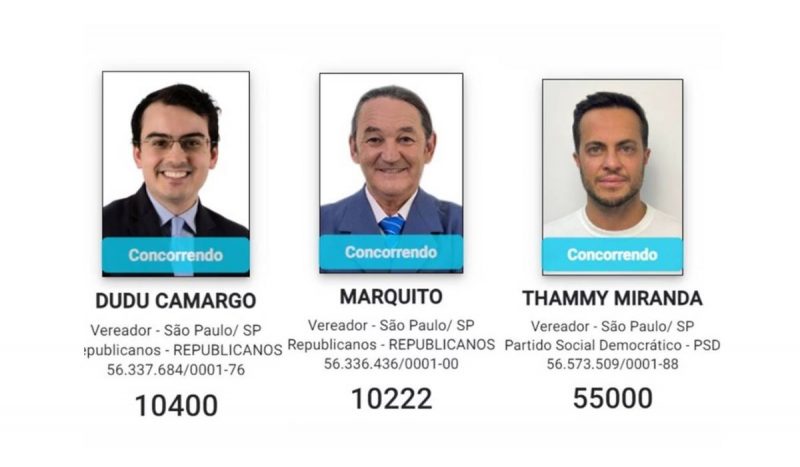 Thamy Miranda já é conhecido na política; Dudu Camargo e Marquito estreiam