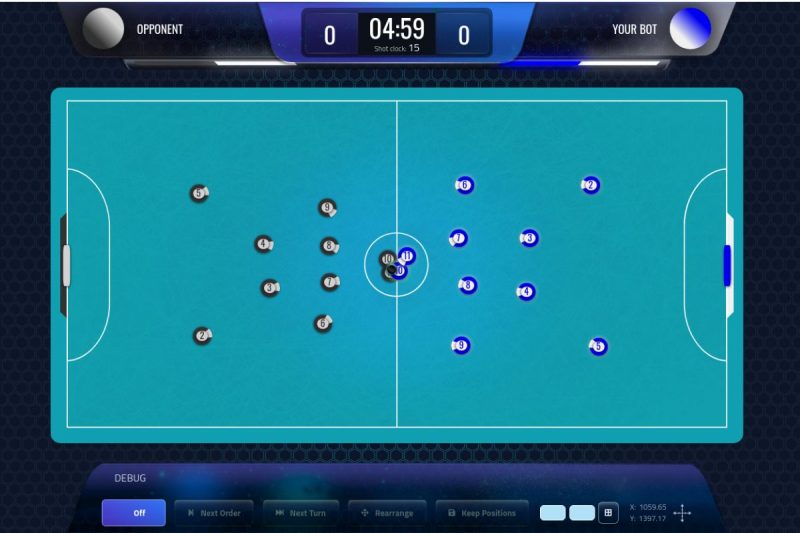 Partida online de futebol de robôs