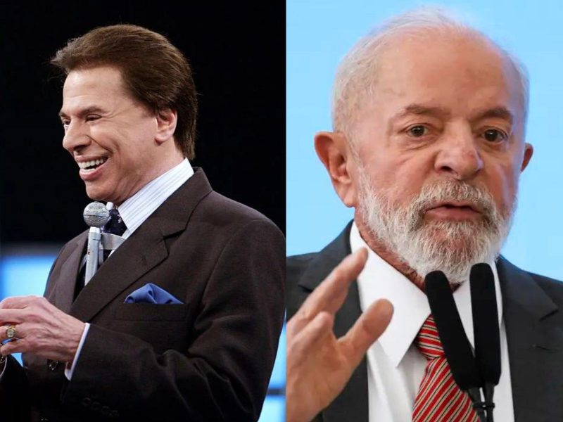 Montagem com fotos do apresentador Sílvio Santos e o presidente da república Lula