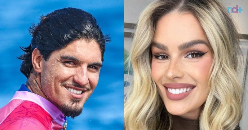 na foto aparece Gabriel Medina e Yasmin Brunet lado a lado