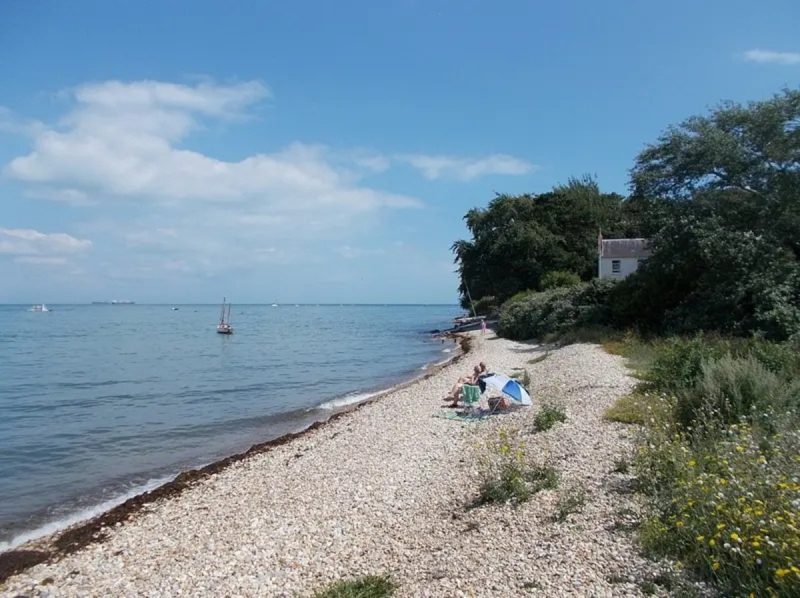 Bembridge Point, na Ilha de Wight, na Inglaterra 