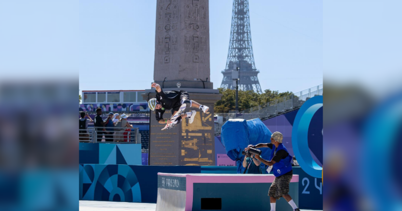 Skatista Pedro Barros em disputa nas Olimpíadas 
