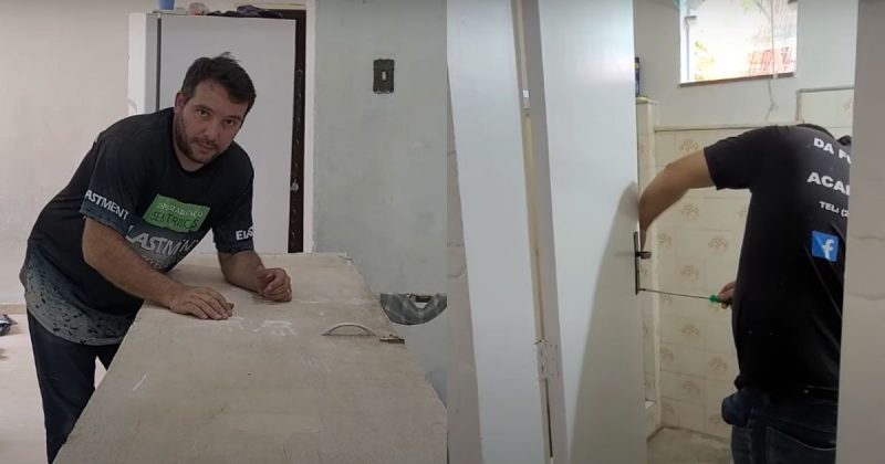 Com pouca etapas, construtor ensina técnica para restaurar porta antiga