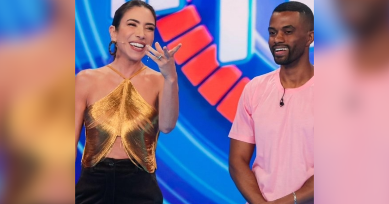 Patrícia Abravanel e convidado no programa Silvio Santos