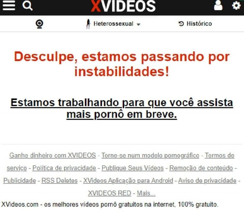 Site de conteúdo adulto Xvideos passa por instabilidades