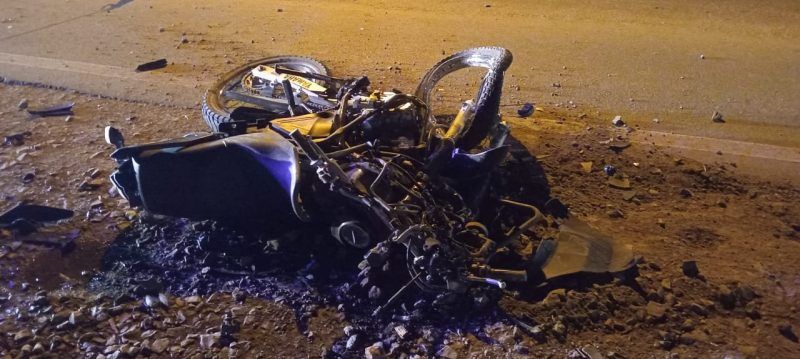 Foto de como ficou veículo do motociclista morto em acidente em Presidente Getúlio 