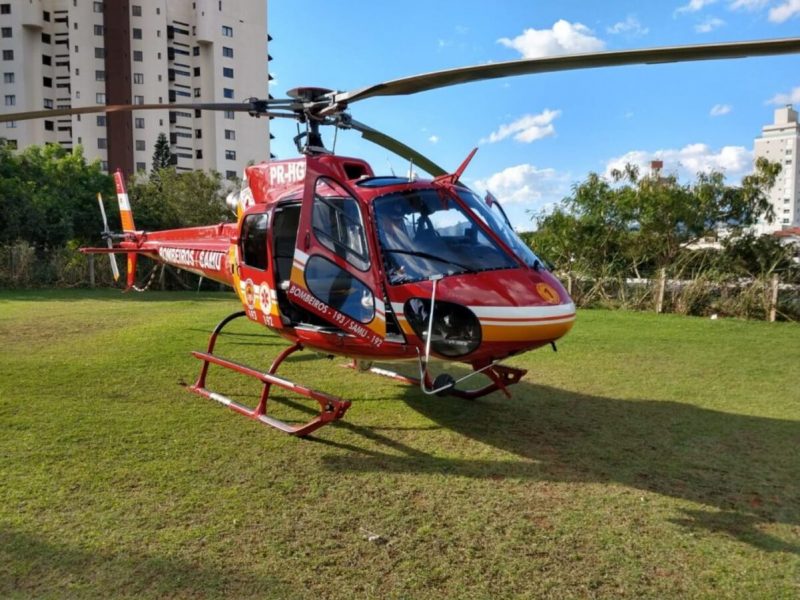 Helicóptero Arcanjo 01, tripulado por bombeiros e médicos do Samu, foi utilizado para atender a ocorrência Helicóptero Arcanjo 01, tripulado por bombeiros e médicos do Samu, foi utilizado para atender a ocorrência