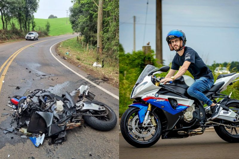 Bruno pilotava uma BMW S1000 que se envolveu em um acidente com outro veículo em uma curva da SC-390, no Meio-Oeste; motociclista morreu ao dar entrada no hospital 