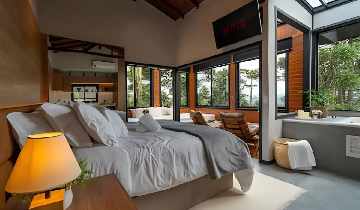 Cabana em Urubici, na Serra catarinense - Airbnb/Reprodução/ND