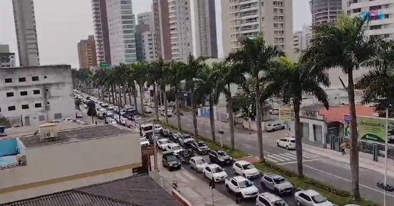 Imagem mostra caos no Centro de Itajaí por queda de energia