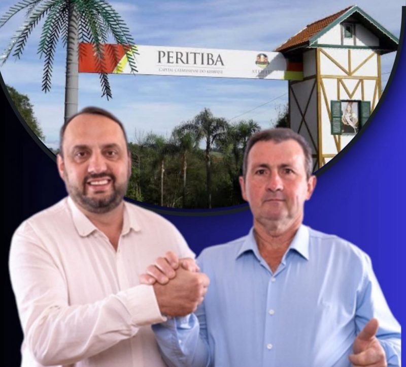 Paulo Deitos (à esquerda), candidato em Peritiba, que tem Nestor Boll como vice, garantiu que uma candidatura única resultou da igualdade de tratamento entre situação e oposição – Foto: Reprodução redes sociais/ND