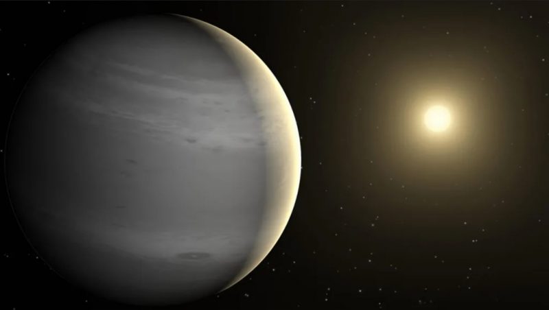 Ilustración de un exoplaneta gigante, como el sistema TOI-4562 