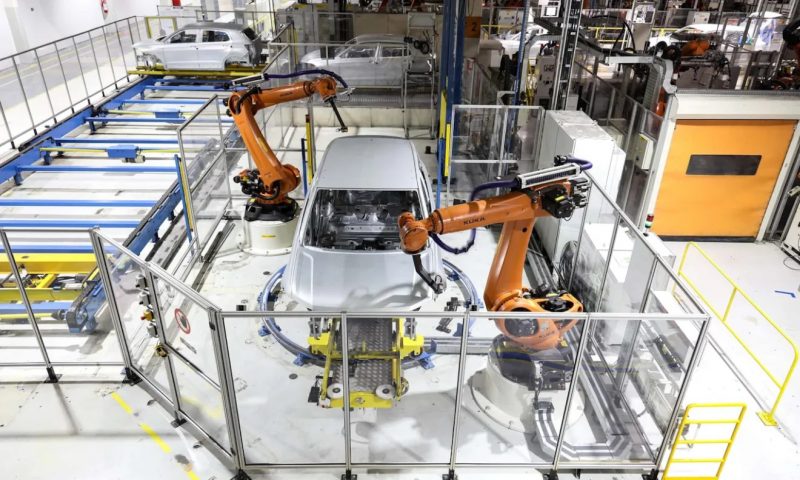 Linha de produção da fábrica Volkswagen