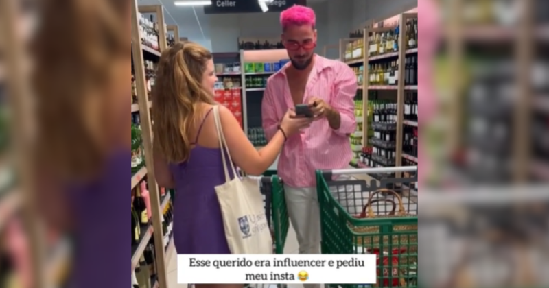 Influenciadora com outro influenciador na Espanha