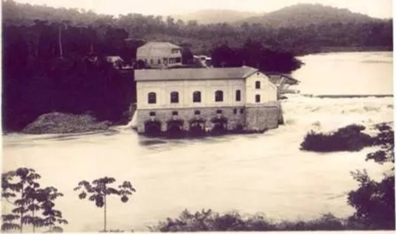 Hidrelétrica do Salto, em Blumenau, no ano de 1914 