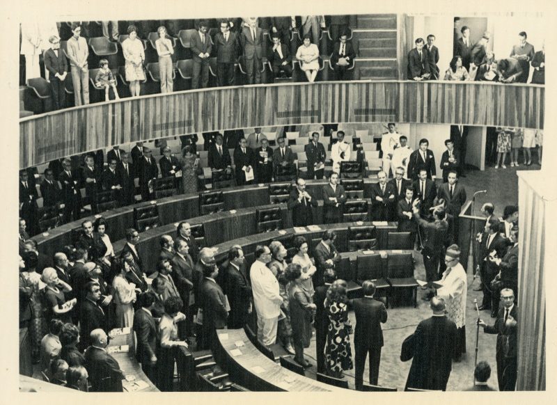 Solenidade de inauguração do Palácio Barriga Verde, atual sede da Alesc, em 1970