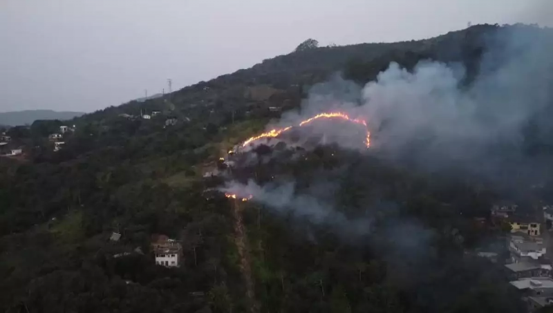 Incêndio em Florianópolis atingiu uma área de aproximadamente 5,3 hectares, equivalente a 5 campos de futebol, e demorou 12 horas para ser totalmente controlado