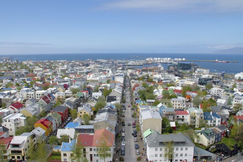 Cidade de Reykjavik na Islândia