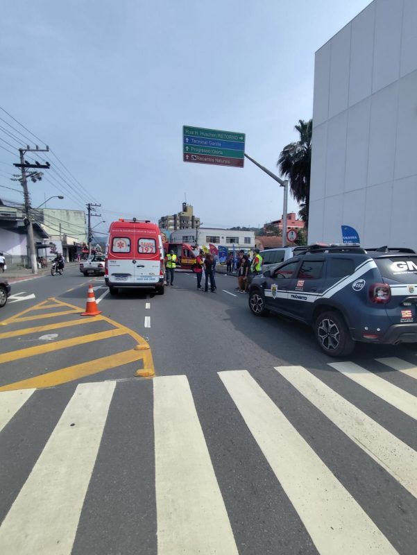 Foto do local onde a vítima foi atropelada nesta segunda-feira 