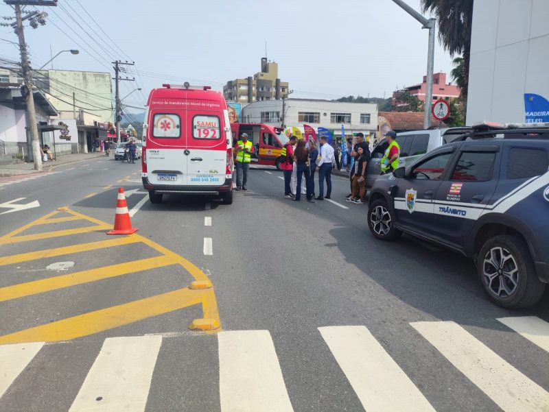 Foto do local onde a vítima foi atropelada nesta segunda-feira 